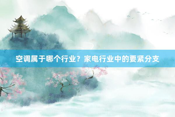 空调属于哪个行业？家电行业中的要紧分支