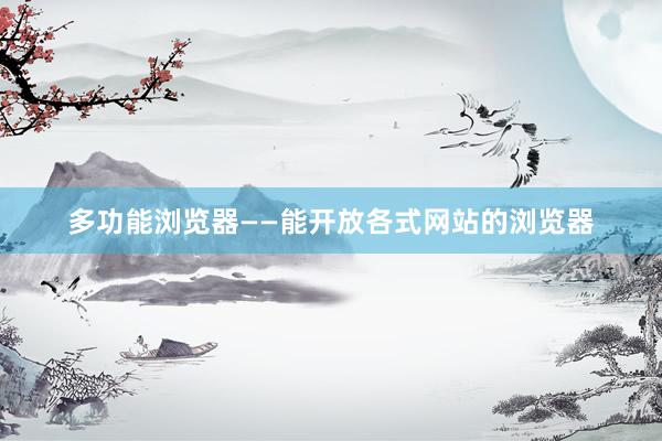 多功能浏览器——能开放各式网站的浏览器