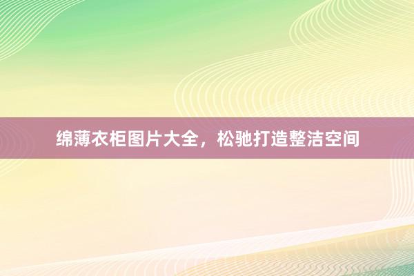 绵薄衣柜图片大全，松驰打造整洁空间