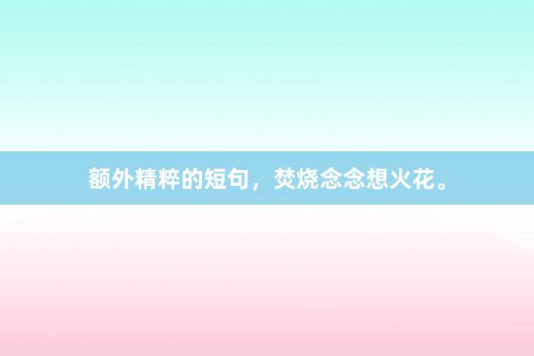 额外精粹的短句，焚烧念念想火花。