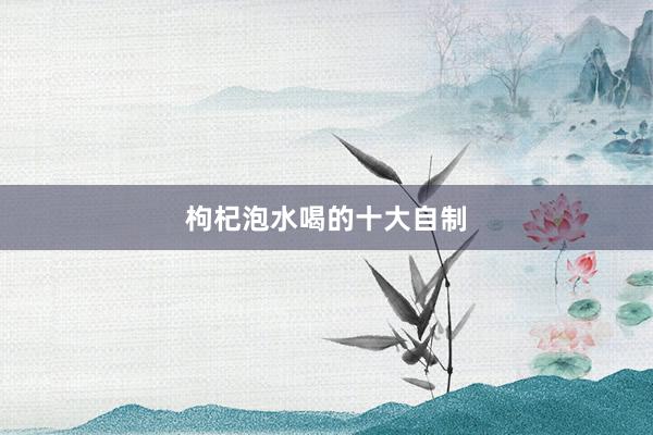 枸杞泡水喝的十大自制