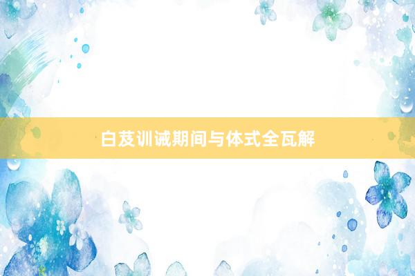 白芨训诫期间与体式全瓦解