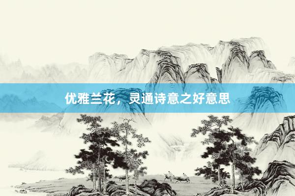 优雅兰花，灵通诗意之好意思